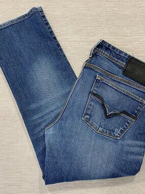 GUESS Lincoln Jeans Mens 34 x 28 Slim Fit Straight Leg Medium Wash Denim